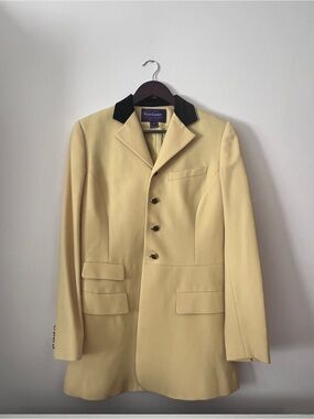 Ralph Lauren Purple Label Yellow Equestrian Blazer with Dark Brown Velvet Collar